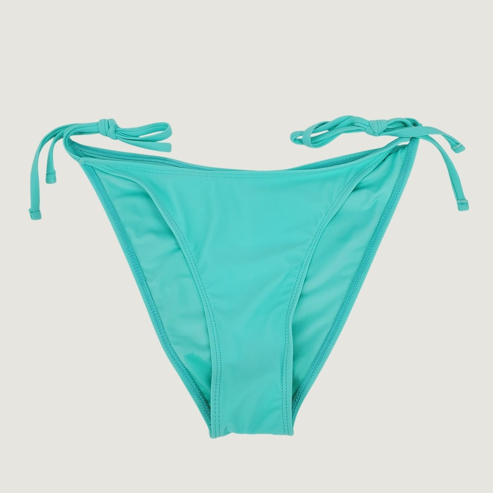 Holipick Side Tie Ruched Back Bikini Bottom Swimwear Medium Aqua Blue Adjustable